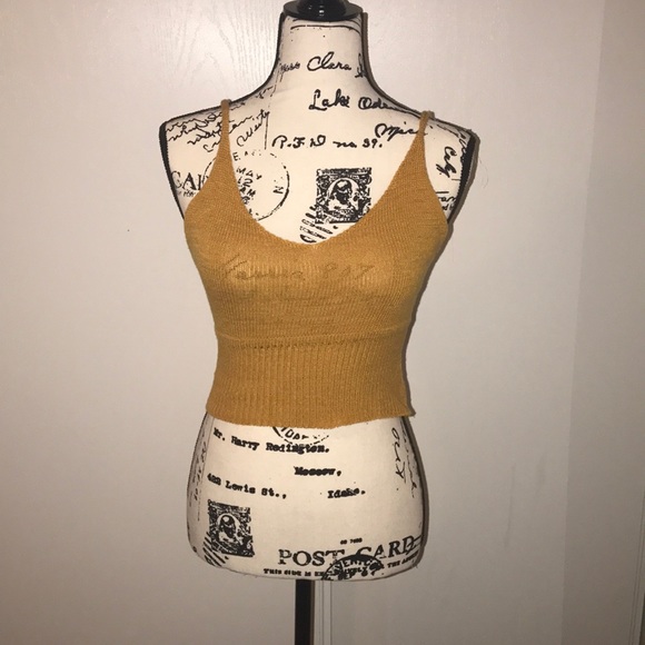 Tops - Mustard color crop top.
